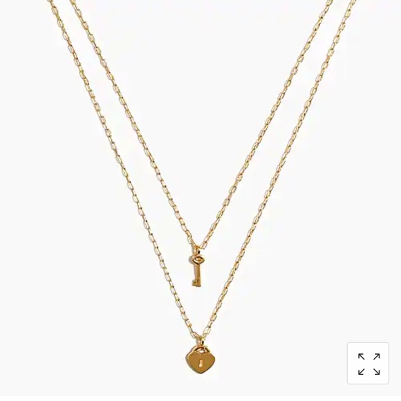 J.Crew Heart Lock & Key Layered Necklace - Picture 3 of 5